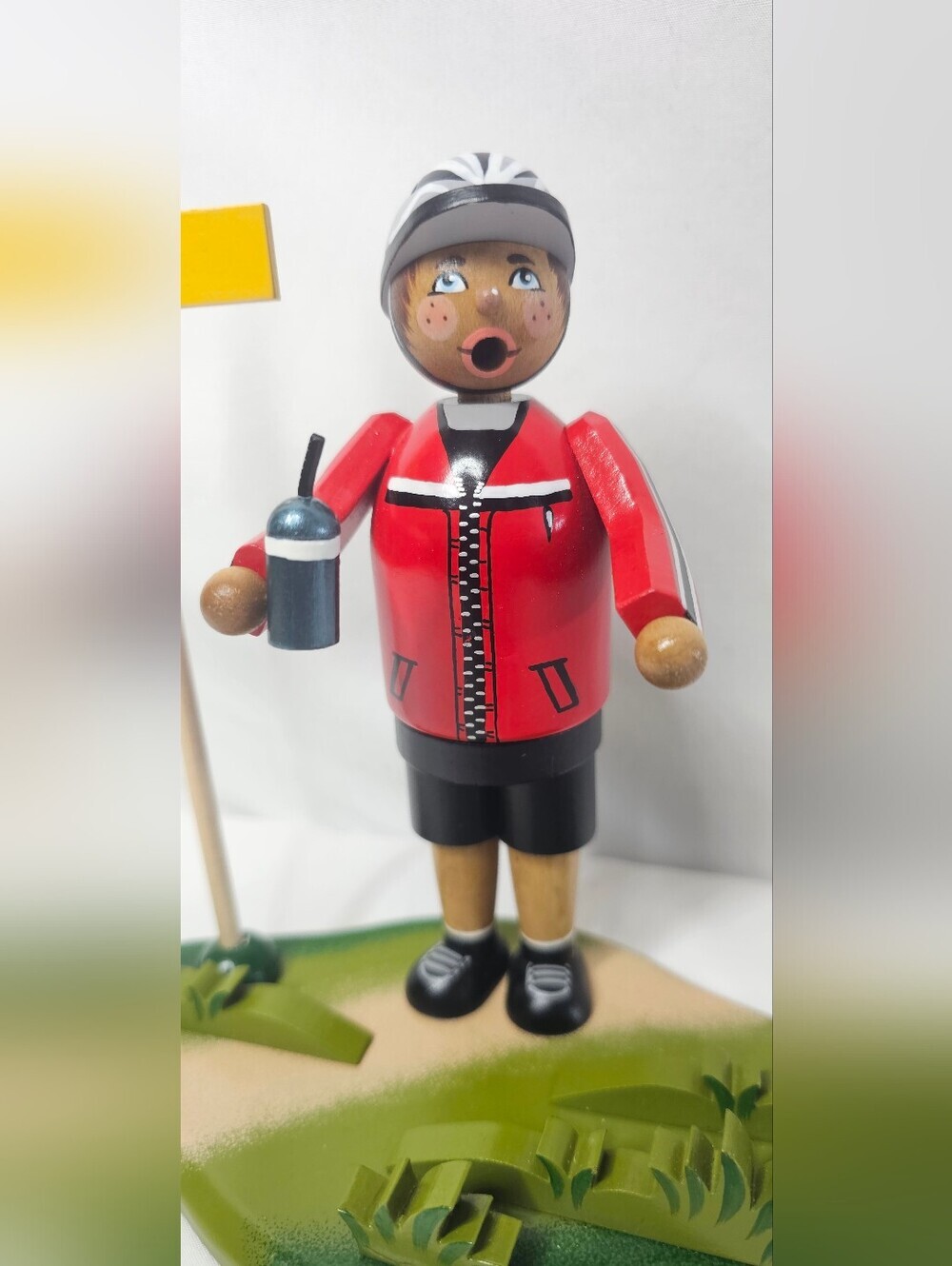 Kathe Wohlfahrt Original Holzknoddl Wooden Smoker Cyclist Biker German Incense - Picture 2 of 16